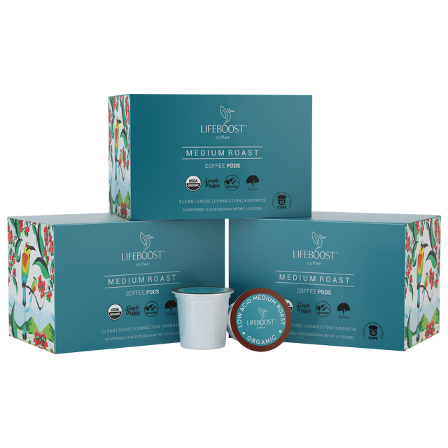 Medium Roast Coffee Pods - Lifeboost Coffee