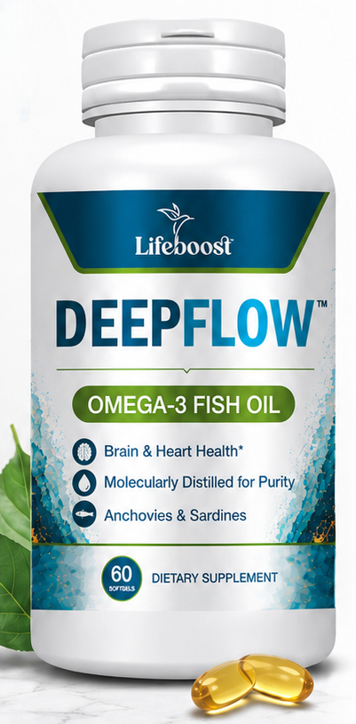 Lifeboost DeepFlow Omega-3 Fish Oil supplement bottle