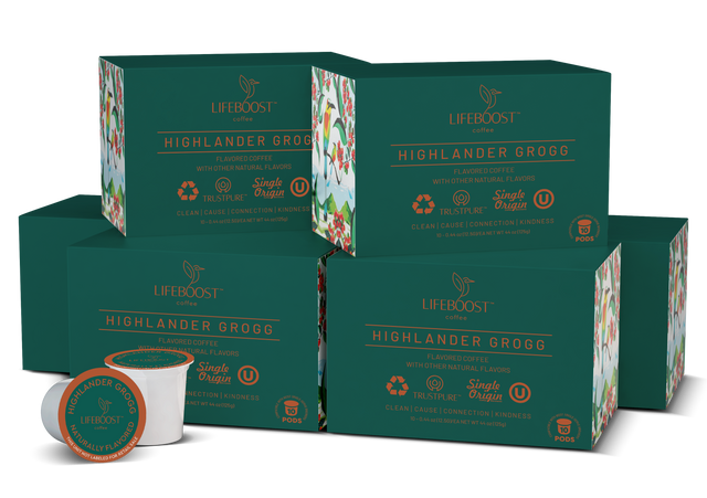 Highlander Grogg Coffee Pods - Lifeboost Coffee