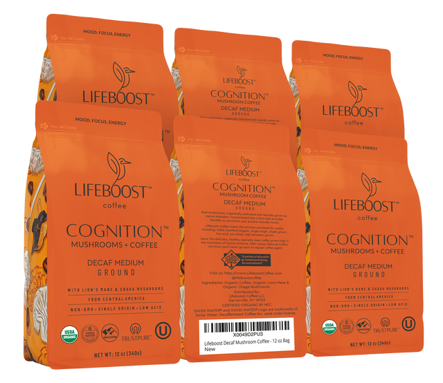 Decaf Cognition Mushroom coffee - Lifeboost Coffee