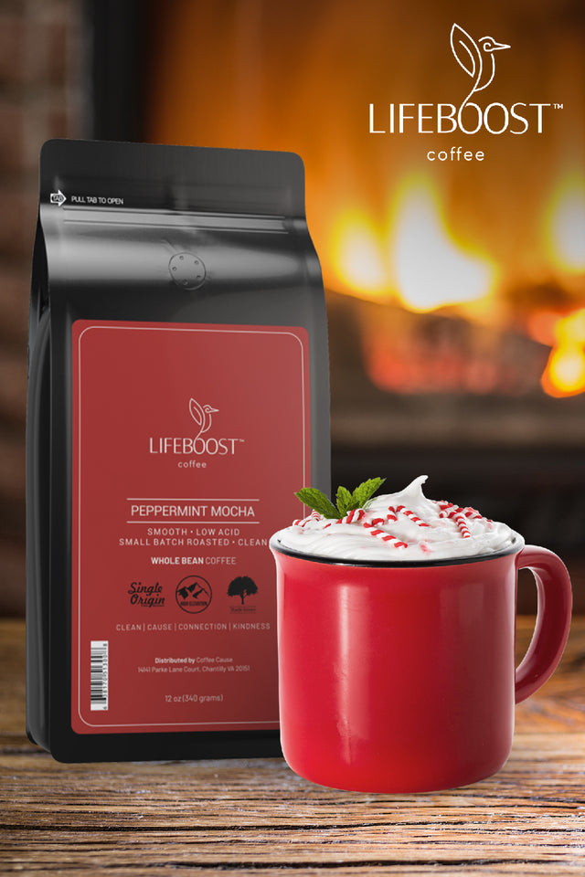 Healthy Low Acid Peppermint Mocha Coffee