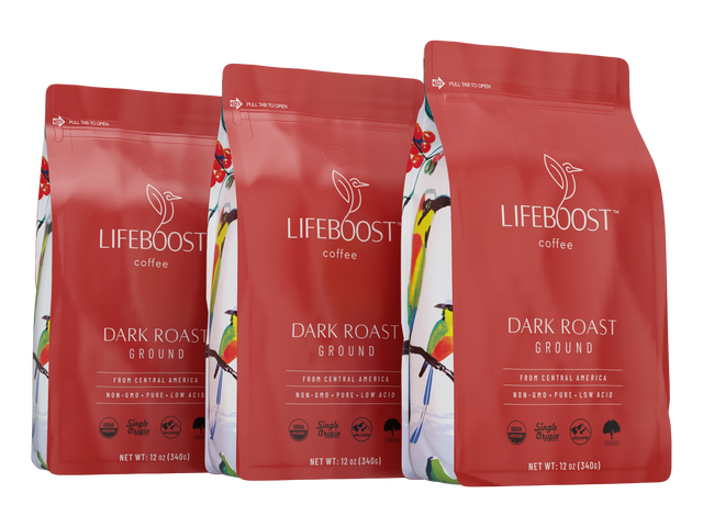 3x Organic Dark Roast 50% Off - Lifeboost Coffee