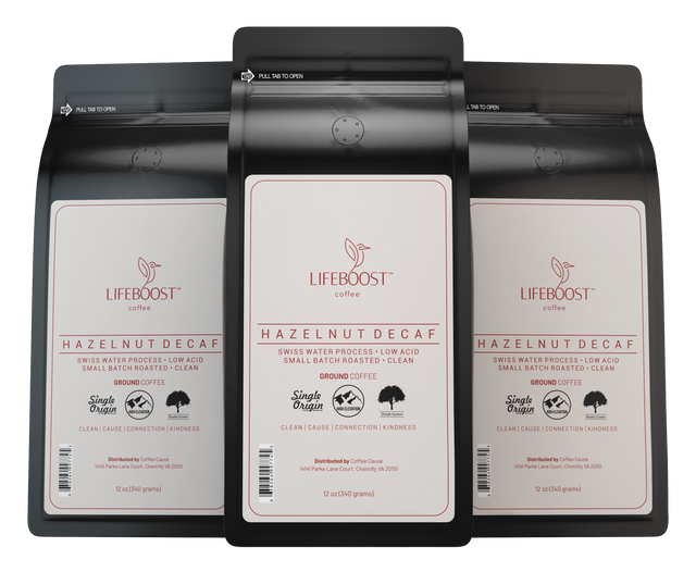 3x Hazelnut Decaf - Lifeboost Coffee