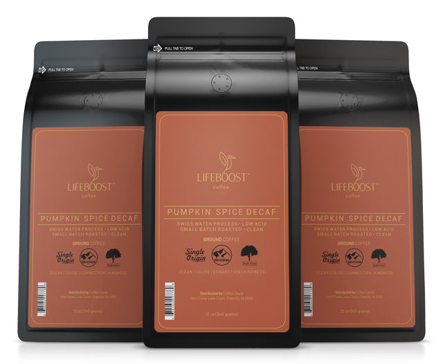 3x Pumpkin Spice Decaf - Lifeboost Coffee