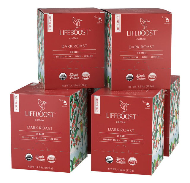 6x Dark Roast Lifeboost Go Bags -10 bags - Lifeboost Coffee